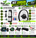 Kit de conversion vélo électrique 250W – Cadre ouvert EcoCycle Mobilité